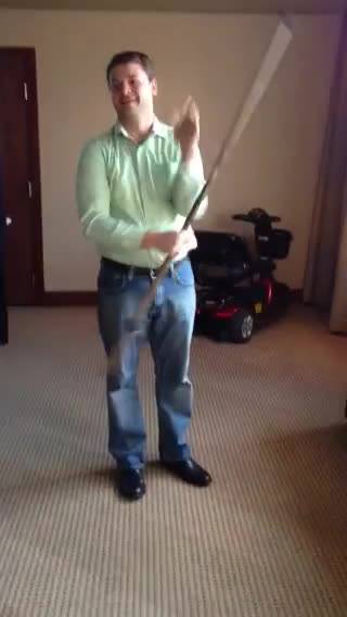 Richard Weiler demonstrating his mad Bow Staff skills